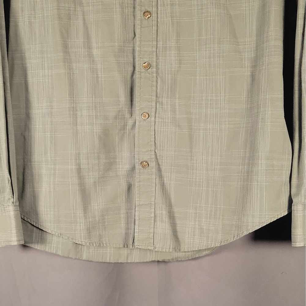 Haggar Men's LT Plaid Gray Woven Cotton/Poly Button-Down Shirt Pockets - Picture 2 of 13